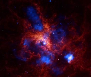 The star-forming region, 30 Doradus, is one of the largest located close to the Milky Way and is