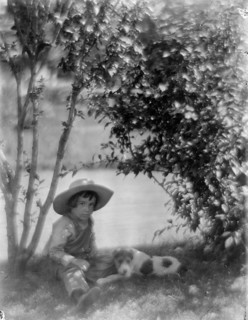 Photograph of a Boy with a dog, a study made at Oceanside.