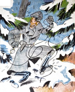 Illustration by Loys Petillot celebrating the struggle for liberty in Alsace & Lorraine at the end of world war Two.