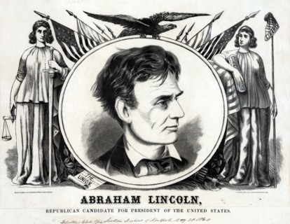 Republician candidate Abraham Lincoln for President of the USA, 1860.