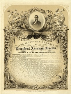 Inaugural Address of President Abraham Lincoln 1865.