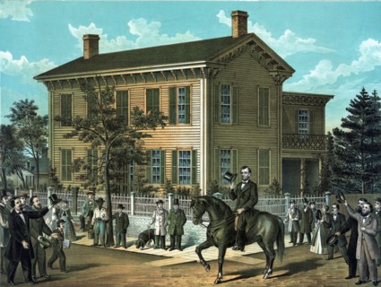 Abraham Lincoln's return home as President of the United States 1860 A.D.