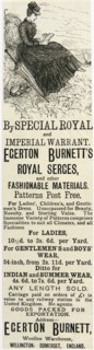 Advertisement for fabrics available by mail order