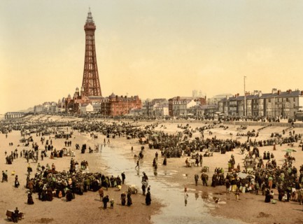 The Promenade and Tower from South Pier, Blackpool, 1900