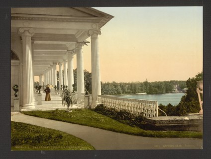 The terrace of the Royal palace at Tsarskoe-Selo, Russia.