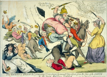 Caricature about despotism and tyranny
