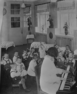 Nursery school children having music and rythms in the USSR