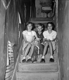 Children of migrant citrus worker who lives in a rundown apartment house. Florida 19370101