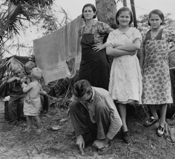 Migrant labourer's family, packing house workers. Canal Point, Florida by Marion Post Wolcott, 1910-1990, photographer 19390101
