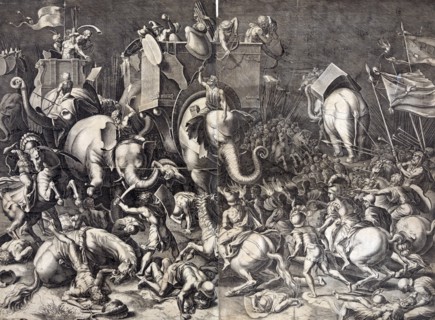 Scipio Africanus on horseback with Roman soldiers