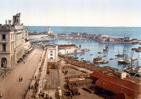 The harbour and admiralty, Algiers, Algeria 1899.
