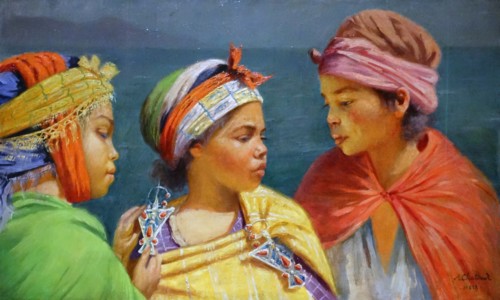 Painting titled 'Girls Algiers' by Marc Alfred Chataud