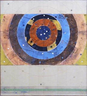 Mixed media work titled 'Grand Score Polychrome' by Georges Noël