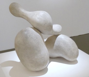 Plaster sculpture titled 'Human Concretion' by Jean Arp or Hans Arp