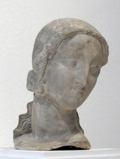 Plaster bust titled 'Tete Nymph' by Alfred Janniot