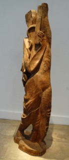 Elm wood sculpture titled 'Orpheus' by Ossip Zadkine