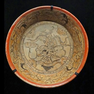 Mayan plate, made from terracotta. From Calakmul, Mexico