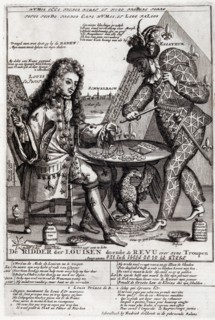 Print shows, on the left, Louis, Duke of Burgundy, identified as Louis Le Petit