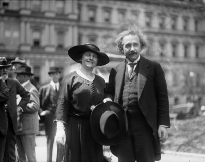 Albert Einstein with his wife Elsa