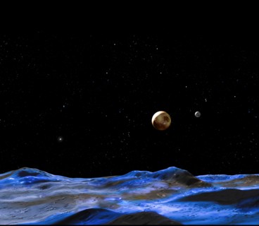 Pluto and some of its moons