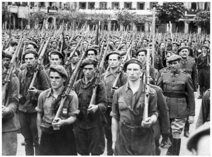 Spanish Civil War: Nationalist soldiers train 1937