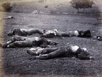 Bodies on the battlefield after the Battle of Gettysburg, July 1–3, 1863
