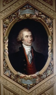 Thomas Jefferson, US politician and President as Secretary of State, close-up, painting in U.S. Capitol II