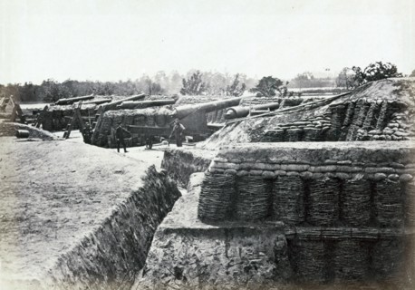 Union army battery at Yorktown 1862.
