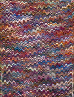 Marbled design used for an end paper on the inside cover of a mid 19th century American book
