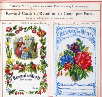 Highly coloured educational 'Reward Cards' for children