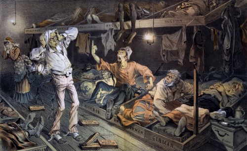 chromolithograph print titled 'Uncle Sam's Lodging-House'