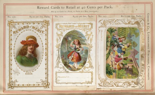 Highly coloured educational 'Reward Cards' for children