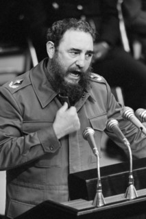 Fidel Castro the revolutionary communist Cuban leader addressing a congress