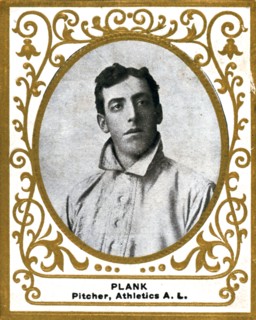 Eddie Plank, Philadelphia Athletics, baseball card portrait. Card set : Ramly Cigarettes. Sponsor, American Tobacco Company.