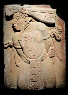 Mayan Stone relief depicting a prisoner.