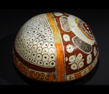 Mayan, ceramic polychrome feeding bowl. Yucatan, Mexico. 600-900 AD