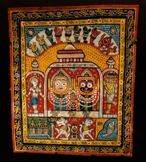 Painted cotton 'The child Krishna' Orissa, India, mid twentieth century