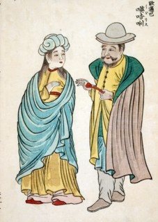 Japanese Ukiyo-e print showing English people