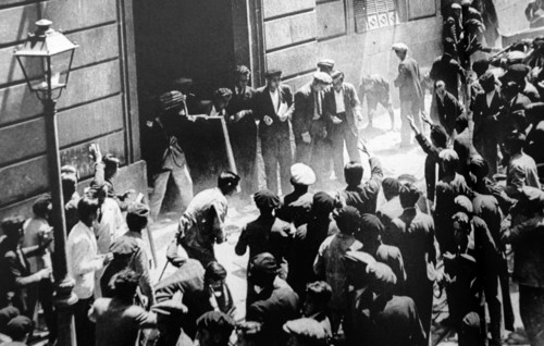 Crowds loot and rampage through the Convent of Isabel The Catholic in Spain 1931