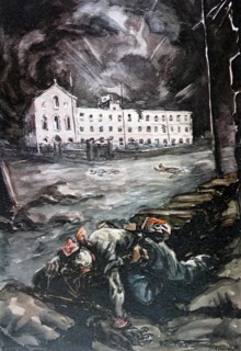 painting of the Siege of Gijón