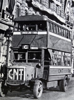 Spanish Bus under the authority of the CNT
