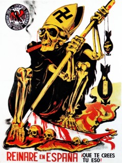 Anti Falangist propaganda poster in Spain