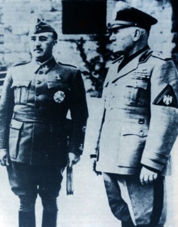 Benito Mussolini meets Spanish dictator, Francisco Franco