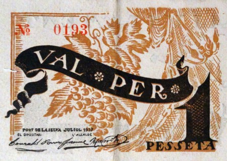 banknote issued during the Spanish Civil War