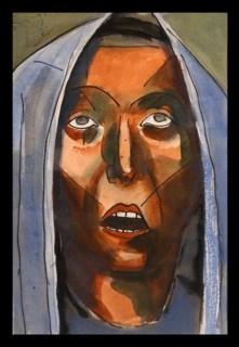 Head of a tearful girl' 1941 by Juli Gonzalez