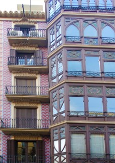 Façade of apartments of the early twentieth century, Barcelona, Spain
