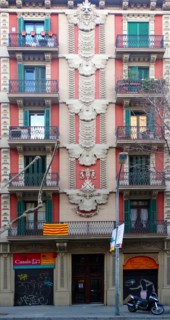 Façade of apartments of the early twentieth century, Barcelona, Spain