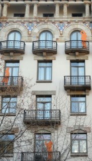 Façade of apartments of the early twentieth century, Barcelona, Spain