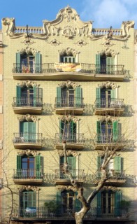 Façade of apartments of the early twentieth century, Barcelona, Spain