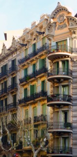 Façade of apartments of the early twentieth century, Barcelona, Spain